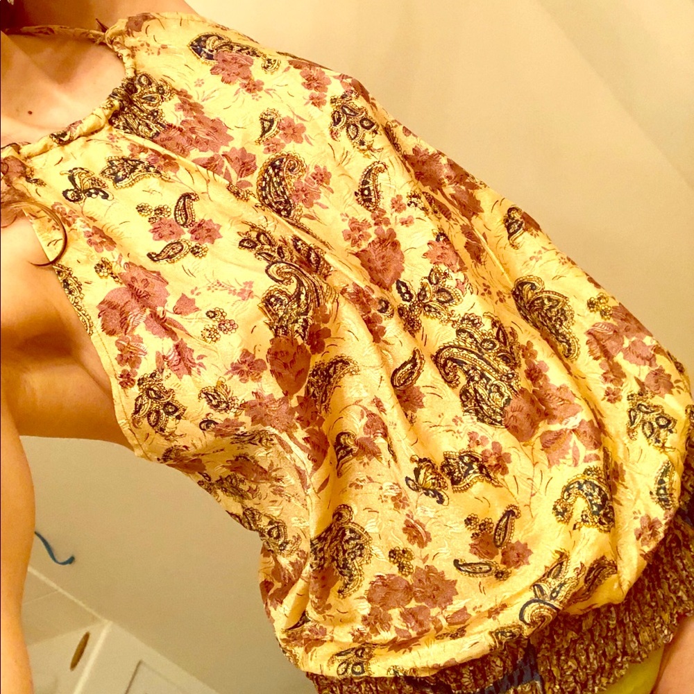 Sexy silk top with open back